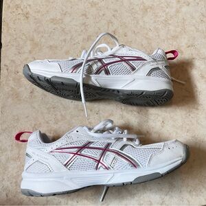 Pink and white ASICS women’s sneakers